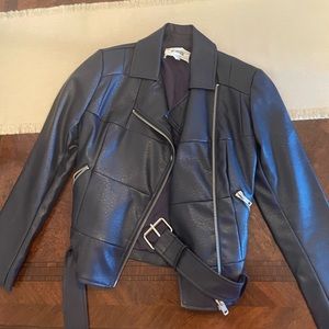 BB dakota FAUX leather jacket navy blue